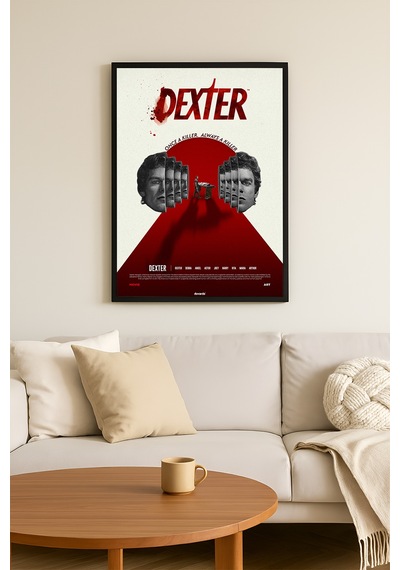 Dexter Siyah Ahşap Çerçeveli Poster, Dizi Duvar Tablosu