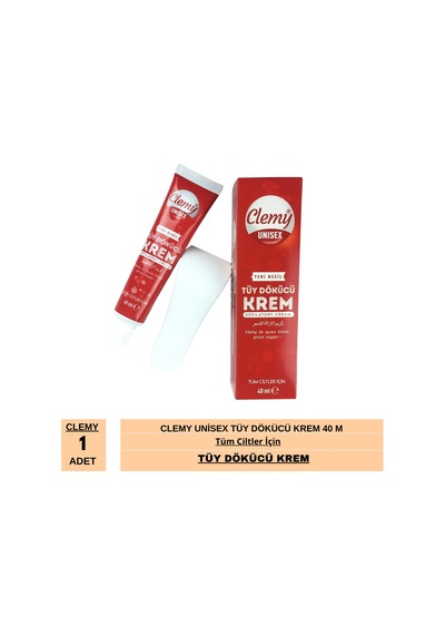 Clemy Unisex Tüm Ciltler İçin Tüy Dökücü Krem 40 Ml