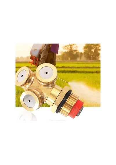 3 Delikli Pirinç Püskürtme Başlığı, Pirinç Sprey, Sis Başlığı, Tarım, Bahçe Aletleri, Sulama, Tarım, Çim Spreyi, Çatı Soğutması İçin