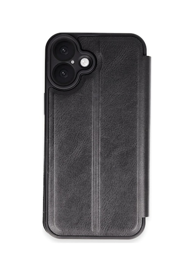 Apple Uyumlu,  iPhone 16 Plus Kılıf Flip Cover - Siyah Düz Renkli