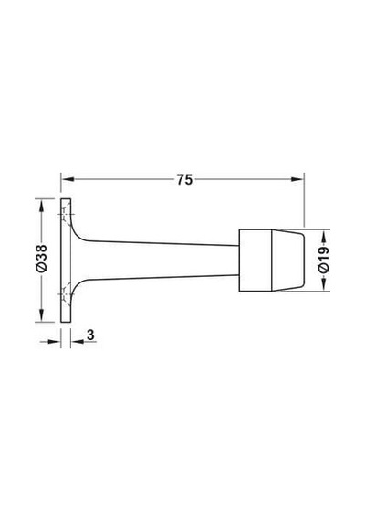 Hafele Kapı Stoperi Duvara Monte 75mm Mat Krom