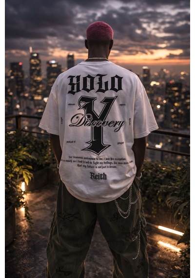 Yolo Street Oversize Bisiklet Yaka Beyaz Tişört Sırt Baskılı Yolo Tasarım %100 Pamuk Unisex Streetwear Beyaz Yolo Street Oversize Bisiklet Yaka Beyaz Tişört Sırt Baskılı Yolo Tasarım %100 Pamuk Unisex Streetwear Beyaz