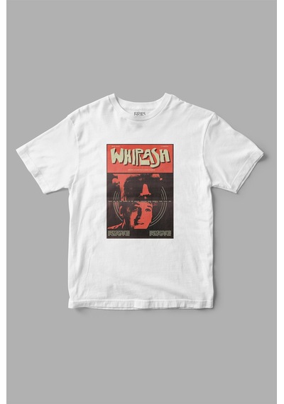 Whiplash Retro Baskılı Tişört Beyaz