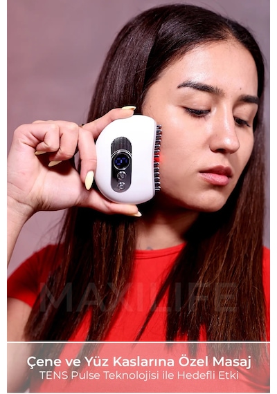Tmj Masaj Cihazı Isı, Titreşim Ve Tens Pulse Özellikli Şarjlı Mini Masaj Aleti Beyaz
