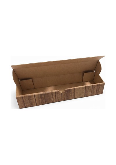 Düz Ahşap Baskılı Küçük Dürüm Kutusu 33x6,5x4,5 Cm - 100 Adet