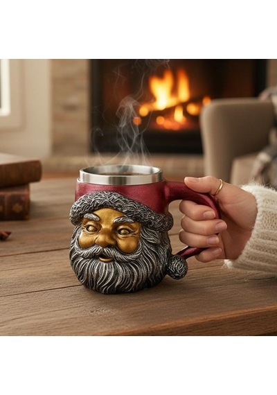 3d Noel Baba Figürlü Dekoratif Kupa Bardak Özel Tasarım Yılbaşı Temalı Kahve Kupası Diğer