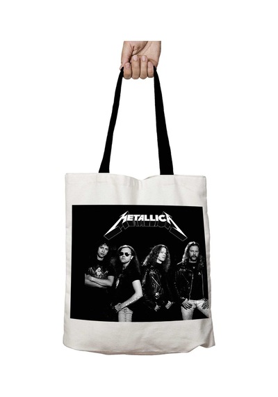 Art Hediye Siyah Kulplu Metallica Grup Yıkanabilir Okul Omuz Çanta Çok Renkli