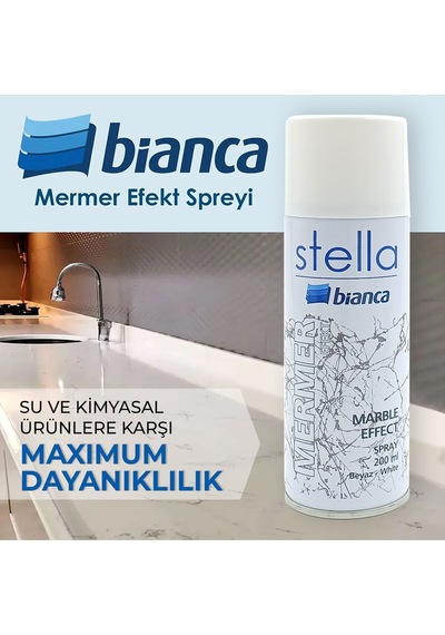 Stella İnce Mermer Efekt Sprey Boya Beyaz 200 Ml BEYAZ