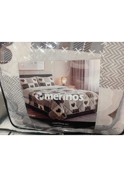 Comforter Çift Kişilik Yorgan Set / 220x240 / Çeyiz / Yorgan /set Açık Gri