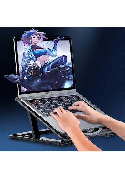 Ally Ayarlanabilir Taban Çift Fanlı Tablet Ve Laptop Soğutucu Stand