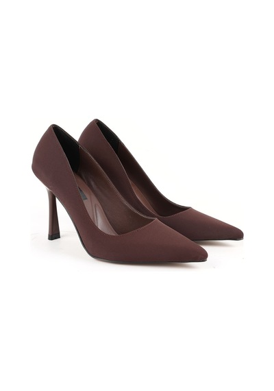 Libero L085.k1001 Klasik Sivri Burun Nubuk Kadın Stiletto Kahve