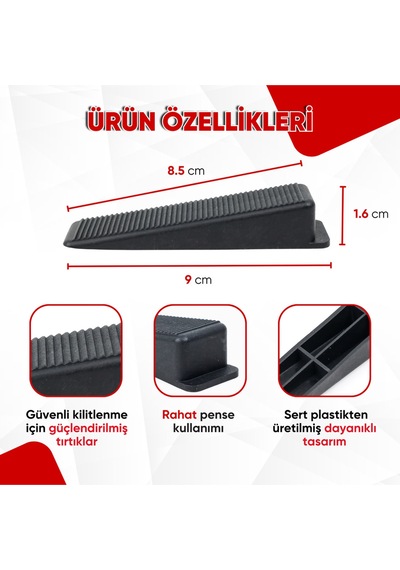 Fayans Seramik Seviye Tespit Derz Artısı Derz Klips Sabitleme Takozu 100 Adet