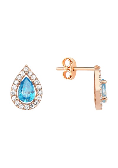 Rose Gümüş Aqua Damla İğne Küpe G254kpr2m2 Altınsepeti Rose Gold