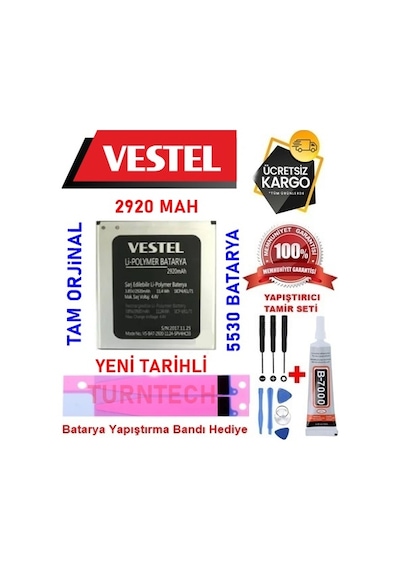 Vestel Uyumlu Venüs V3 5530 Pil Batarya 2920 Mah Ebatında