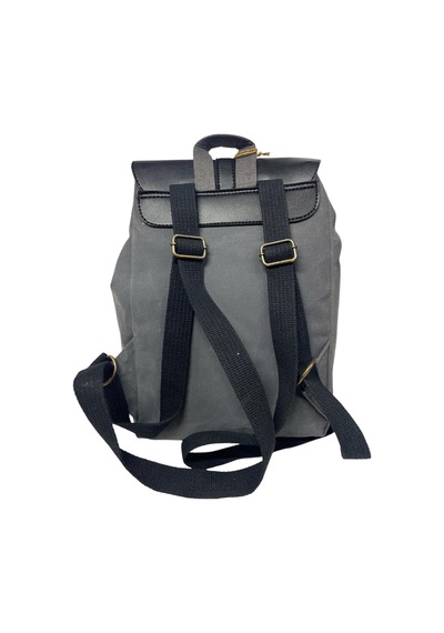 Old Cotton Cargo Vintage Kanvas Tek Bölmeli Büzgülü Kapaklı Disayn Gezi Kamp Okul Günlük Sırt Çantası 24x35cm Gri