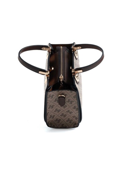 Silver Polo Sp1133 Kadın El Çantası Monogram Koyubej-kahve