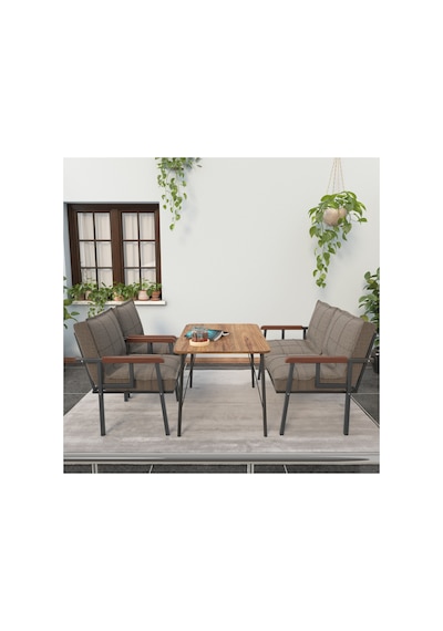 Mygusi Modern Balkon, Bahçe, Cafe - Metal Kanepe Koltuk Takımı - 2+1+1 60x90 Cm Masalı - Cappucino Cappuccino Mygusi Modern Balkon, Bahçe, Cafe - Metal Kanepe Koltuk Takımı - 2+1+1 60x90 Cm Masalı - Cappucino Cappuccino