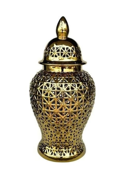 Delikli Desen Gold Büyük Küp 40x40x86 Cm