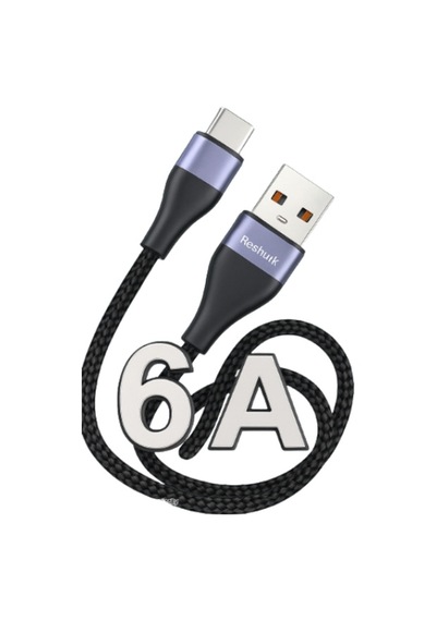 Ferro Reshurk Re-060 Usb-c & Type-c Metal Uclu 1000cm 6a Hasır Data - Şarj Kablosu