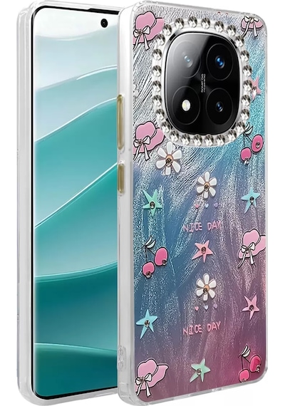 Newface Xiaomi Redmi Note 14 Pro 5g Kılıf Blade Aynalı Desenli Kapak - Desen 4 Mavi
