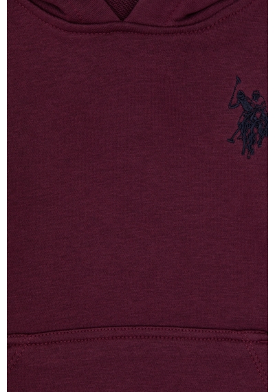 U.S. Polo Assn. Erkek Çocuk Bordo Basic Kapüşonlu Sweatshirt 50313980-VR177