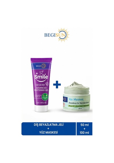 Begısun Diş Beyazlatma Jeli 50 Ml + Arındırıcı & Nemlendirici Yüz Maskesi 100 Ml Bakım Seti
