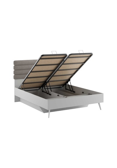 Milano Çift Kişilik Karyola - Vizon/zebra 166x120x205 Cm 166 X 120 X205