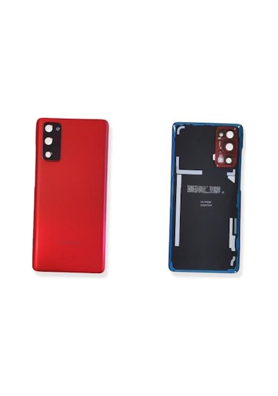 Samsung S20fe Kırmızı Uyumlu Kamera Camlı Arka Cam Batarya Pil Kapağı Telefon Arka Kapak 76361757
