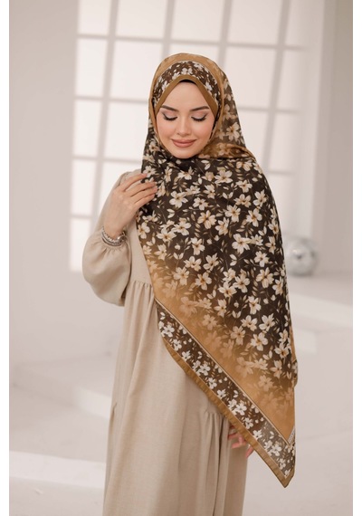 Mimiyum Flora Desen Soft Şal Bakır