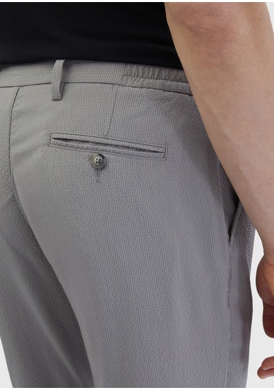 Ramsey Gri Çizgili Dokuma Jogging Fit Casual Pantolon