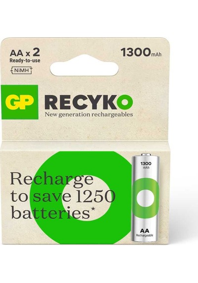 Gp Recyko 2li 1300 Mah Şarjlı Aa Kalem Pil