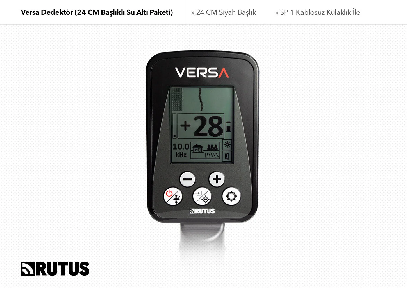Rutus Versa Dedektör 24cm Başlıklı Su Altı Paketi İle Metal Dedektörü
