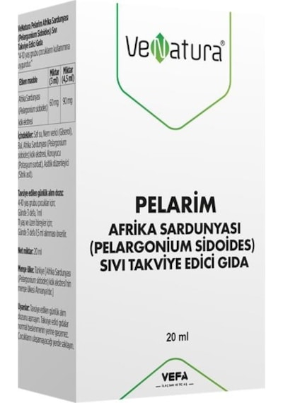 Venatura Pelarim Afrika Sardunyası (Pelargonium Sidoides) Sıvı Takviye Edici Gıda 20 Ml