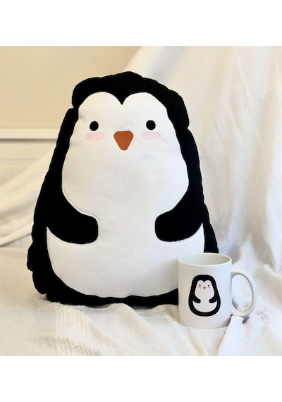Giftmoda Tatlı Penguen Tasarımlı Kupa Ve Yastık Set Genel