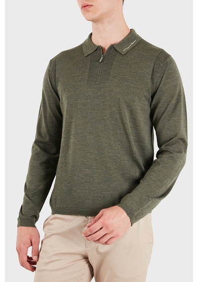 Emporio Armani % 100 Yün Slim Fit Yarım Fermuarlı Polo Yaka Kazak Erkek Polo Yaka Kazak Em006293 Af29815 O7002 Yeşil Melanj Emporio Armani % 100 Yün Slim Fit Yarım Fermuarlı Polo Yaka Kazak Erkek Polo Yaka Kazak Em006293 Af29815 O7002 Yeşil Melanj