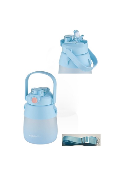 1000ml Askılı Tek Kapak Çift Kullanım Pipetli/pipetsiz Kullanım Softtouch Su Matarası Çok Renkli