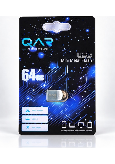 Qar Usb Flash Bellek Mini Metal 64 Gb Usb 3.0  Güvenli