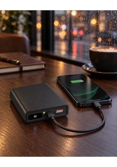 ENERX Enr-p10188dc 10000 Mah 2.1 Amper Dijital Göstergeli Powerbank Siyah