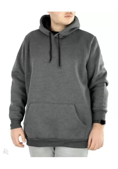 Suma Füme Kapşonlu Uzun Kol Basic Sweatshirt Hoodie Erkek