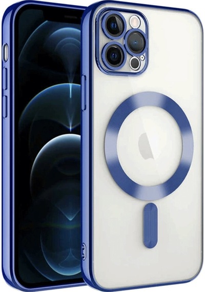 Newface Apple Uyumlu iPhone 14 Pro Max Kılıf Kross Magneticsafe Kapak - Lacivert Lacivert