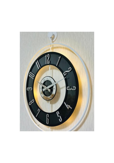 Pey Aksesuar Metal Camlı Duvar Saati 50 X 70 Cm Orta Boy Işıklı Gerçek Cam M51-beyaz-şeffaf-siyah-gümüş M51-beyaz-şeffaf-siyah-gümüş