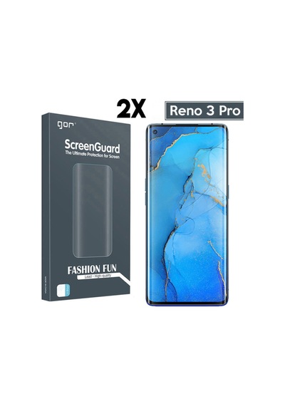 Gor Oppo Reno 3 Pro 3D Kavisli Full Ekran Koruyucu 2 Adet Set Şeffaf (311369468)