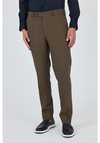 İmza Koyu Vizon Esnek Yandan Cepli Comfort Fit Classic Pantolon 1003250151 Koyu Vizon