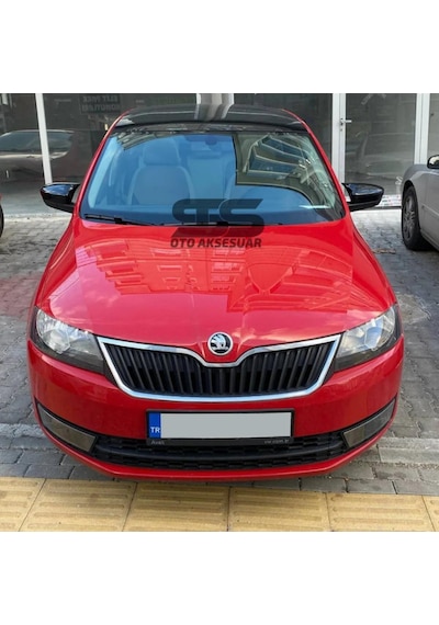 Skoda Rapid 2015-2017 Uyumlu Batman Yarasa Ayna Kapağı Piano Black Abs Plastikk