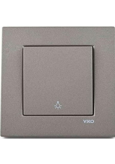 Viko Artline Novella Antrasit Light Yaylı Anahtar Çerçeveli