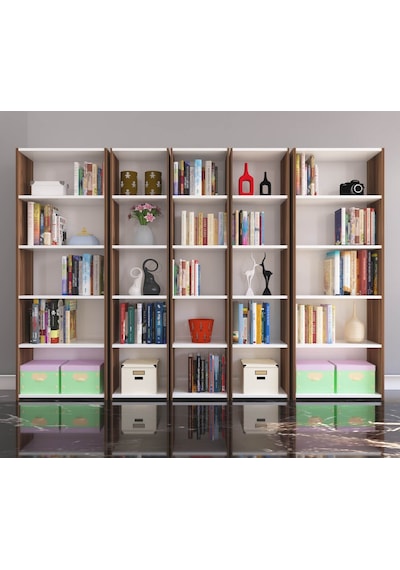 Nurmobilya Nur Mobilya Linda 5'Li Arkalıklı Kitaplık 3 Renk