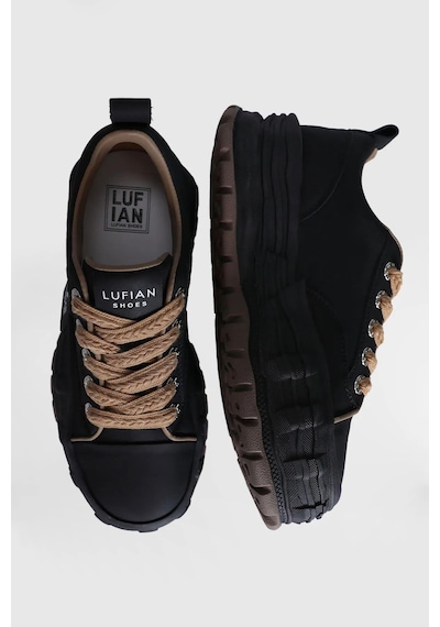 Lufian Zeta Siyah Hakiki Deri Kadın Sneaker Ayakkabı Siyah