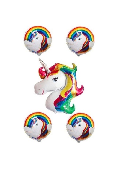 Unicorn Balon Seti Unicorn Balon Seti Ve Mum Beyaz