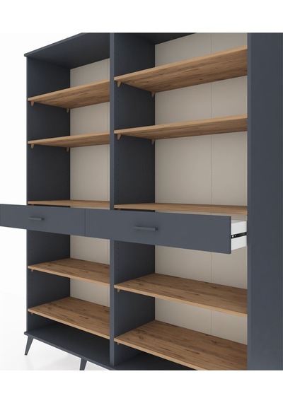 Hyperion Gardrop 10 Raflı 2 Çekmeceli 176x44x221 Antrasit-çam/antrasit Beyaz Hyperion Gardrop 10 Raflı 2 Çekmeceli 176x44x221 Antrasit-çam/antrasit Beyaz