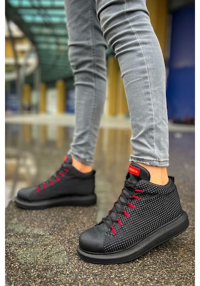 Saklımoda Ch111 Gst Milano Erkek Bot Sıyah/kırmızı Çok Renkli